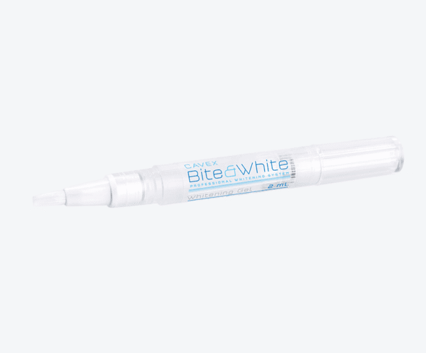 Aplicador individual Cavex Bite&White – Blanqueamiento dental clínico Aplicador de gel blanqueador Cavex Bite&White In-Office para tratamientos dentales profesionales.