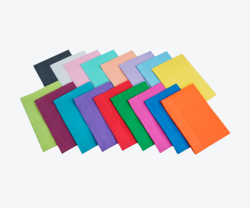 Campo desechable dental 33x45 cm impermeable, alta absorción, 17 colores para clínicas odontológicas.